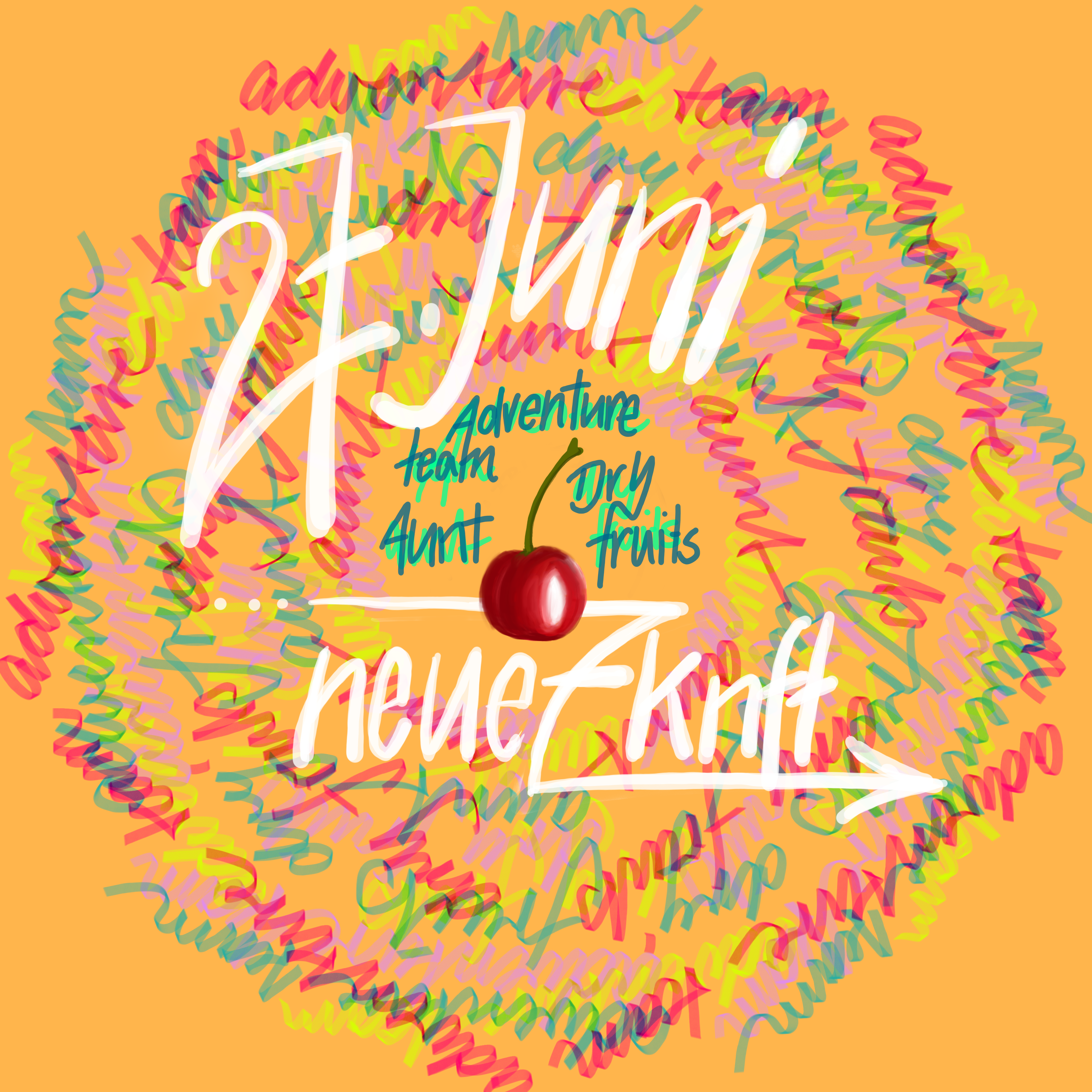 flyer for our gig with Dry Fruits and Aunt at Neue Zukunft on 27 June, 2025